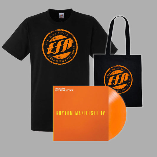 Rhythm Manifesto IV Vinyl LP orange limited edition + EFA T-shirt orange logo + EFA bag orange logo