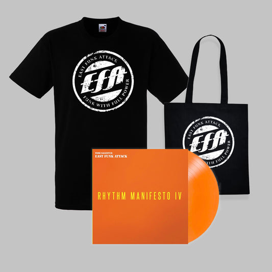 Rhythm Manifesto IV Vinyl LP orange limited edition + EFA T-shirt white logo + EFA bag white logo